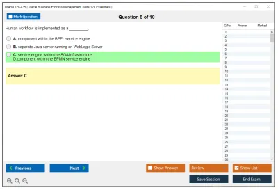 Oracle 1z0-435 Oracle Business Process Management Suite 12c Essentials Practice test exam simulator test engine exam Prep practice test questions answers Image 8