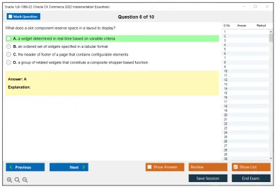 Oracle 1z0-1068-22 Oracle CX Commerce 2022 Implementation Essentials Practice test exam simulator test engine exam Prep practice test questions answers Image 6