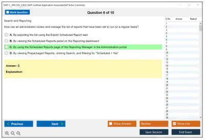 SAP C_ARCON_2302 SAP Certified Application AssociateSAP Ariba Contracts Practice test exam simulator test engine exam Prep practice test questions answers Image 6