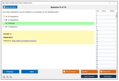 Slack Slack-Certified-Admin Slack Certified Admin Exam Practice test exam simulator test engine exam Prep practice test questions answers Image 9