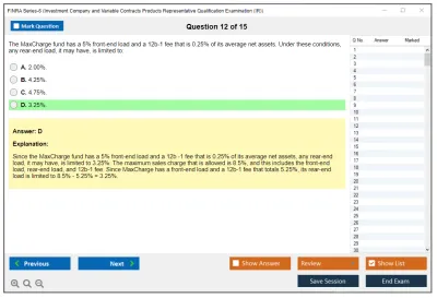 FINRA Series-6 Investment Company and Variable Contracts Products Representative Qualification Examination (IR) Practice test exam simulator test engine exam Prep practice test questions answers Image 12