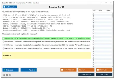 Oracle 1z0-468 Oracle Cloud Application Foundation Essentials Practice test exam simulator test engine exam Prep practice test questions answers Image 6