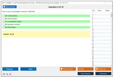 SAP C_EPMBPC_11 SAP Certified Application Associate - SAP Business Planning and Consolidation 10.1 and 11.0 Practice test exam simulator test engine exam Prep practice test questions answers Image 5