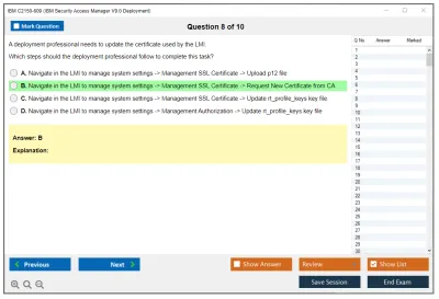 IBM C2150-609 IBM Security Access Manager V9.0 Deployment Practice test exam simulator test engine exam Prep practice test questions answers Image 8
