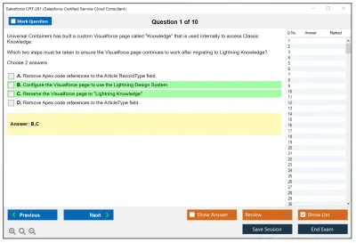 Salesforce CRT-261 Salesforce Certification Preparation for Service Cloud Consultant Practice test exam simulator test engine exam Prep practice test questions answers Image 1