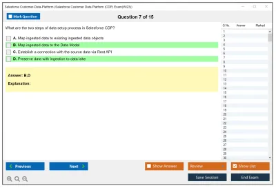Salesforce Customer-Data-Platform Salesforce Customer Data Platform (CDP) Practice test exam simulator test engine exam Prep practice test questions answers Image 7