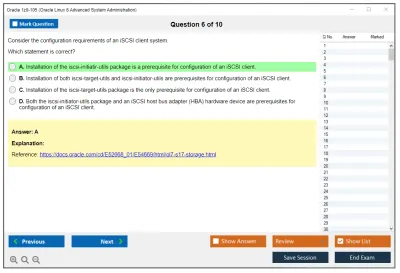 Oracle 1z0-105 Oracle Linux 6 Advanced System Administration Practice test exam simulator test engine exam Prep practice test questions answers Image 6