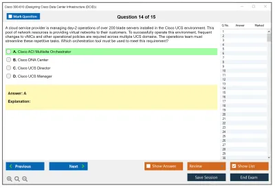 Cisco 300-610 Designing Cisco Data Center Infrastructure (DCID) Practice test exam simulator test engine exam Prep practice test questions answers Image 14