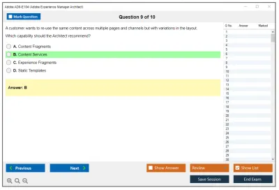 Adobe AD0-E104 Adobe Experience Manager Architect Practice test exam simulator test engine exam Prep practice test questions answers Image 9
