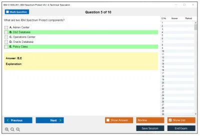 IBM C1000-051 IBM Spectrum Protect V8.1.8 Technical Specialist Practice test exam simulator test engine exam Prep practice test questions answers Image 5