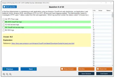 Amazon AWS AWS-SysOps-SOA-C01 AWS Certified SysOps Administrator - Associate Practice test exam simulator test engine exam Prep practice test questions answers Image 9