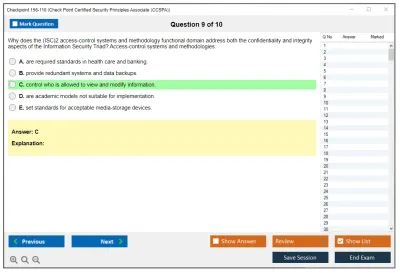 Checkpoint 156-110 Check Point Certified Security Principles Associate (CCSPA) Practice test exam simulator test engine exam Prep practice test questions answers Image 9