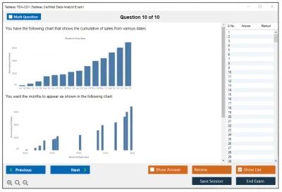 Tableau TDA-C01 Tableau Certified Data Analyst Exam Practice test exam simulator test engine exam Prep practice test questions answers Image 10