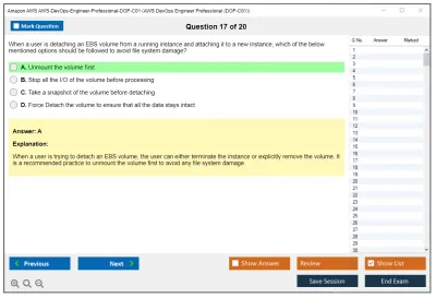 Amazon AWS AWS-DevOps-Engineer-Professional-DOP-C01 AWS DevOps Engineer Professional (DOP-C01) Practice test exam simulator test engine exam Prep practice test questions answers Image 17
