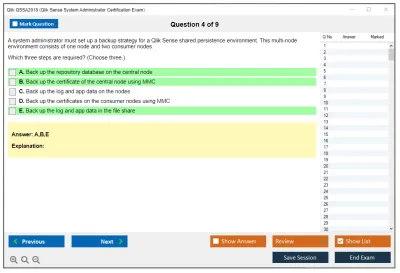 Qlik QSSA2018 Qlik Sense System Administrator Certification Exam - June 2018 Release Practice test exam simulator test engine exam Prep practice test questions answers Image 4