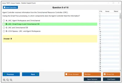 Avaya 7497X Avaya Oceana - Solution Support Exam Practice test exam simulator test engine exam Prep practice test questions answers Image 8