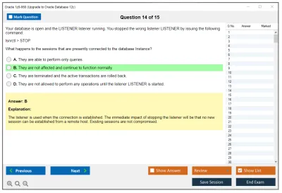 Oracle 1z0-060 Upgrade to Oracle Database 12c Practice test exam simulator test engine exam Prep practice test questions answers Image 14