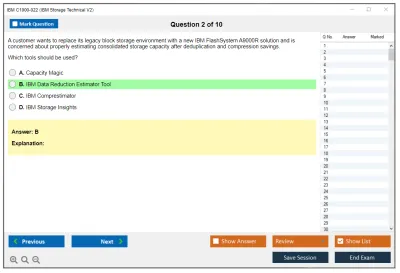 IBM C1000-022 IBM Storage Technical V2 Practice test exam simulator test engine exam Prep practice test questions answers Image 2
