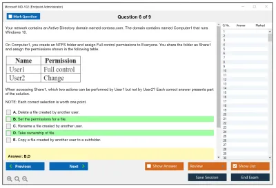 Microsoft MD-102 Endpoint Administrator Practice test exam simulator test engine exam Prep practice test questions answers Image 6