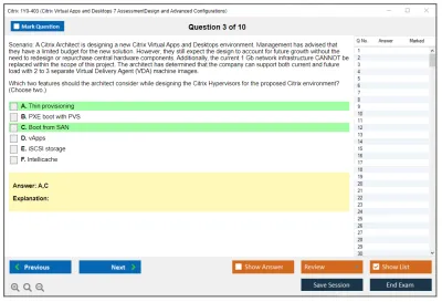 Citrix 1Y0-403 Citrix Virtual Apps and Desktops 7 Assessment Design and Advanced Configurations Practice test exam simulator test engine exam Prep practice test questions answers Image 3