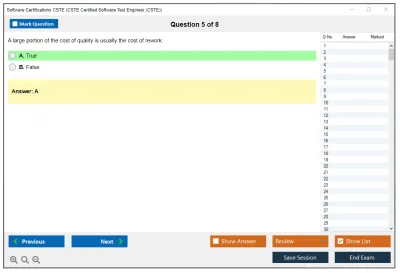 Software Certifications CSTE Certified Software Tester Practice test exam simulator test engine exam Prep practice test questions answers Image 5