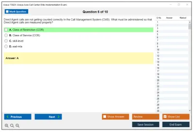 Avaya 7392X Avaya Aura Call Center Elite Implementation Exam Practice test exam simulator test engine exam Prep practice test questions answers Image 6