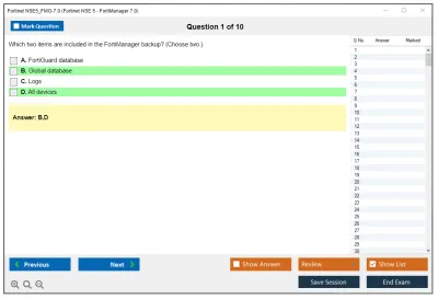 Fortinet NSE5_FMG-7.0 Fortinet NSE 5 - FortiManager 7.0 Practice test exam simulator test engine exam Prep practice test questions answers Image 1