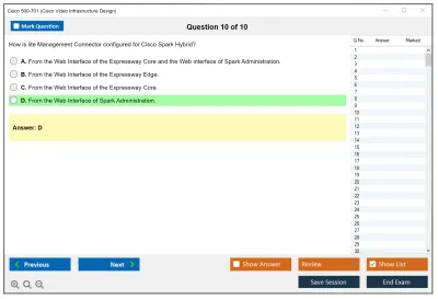 Cisco 500-701 Cisco Video Infrastructure Design Practice test exam simulator test engine exam Prep practice test questions answers Image 10