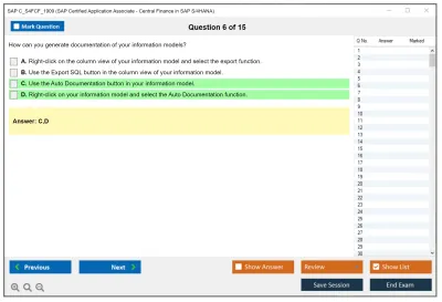 SAP C_S4FCF_1909 SAP Certified Application Associate - Central Finance in SAP S/4HANA Practice test exam simulator test engine exam Prep practice test questions answers Image 6