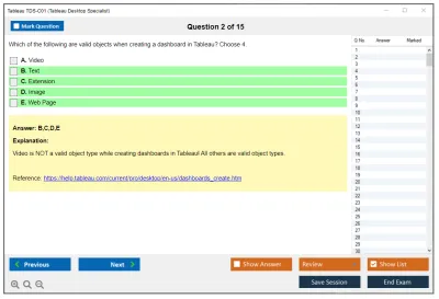 Tableau TDS-C01 Tableau Desktop Specialist Practice test exam simulator test engine exam Prep practice test questions answers Image 2