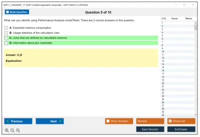 SAP C_HANAIMP_17 SAP Certified Application Associate - SAP HANA 2.0 (SPS05) Practice test exam simulator test engine exam Prep practice test questions answers Image 5