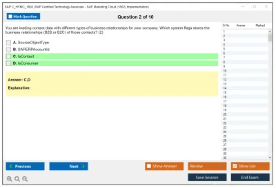 SAP C_HYMC_1802 SAP Certified Technology - SAP Marketing Cloud (1802) Implementation Practice test exam simulator test engine exam Prep practice test questions answers Image 2