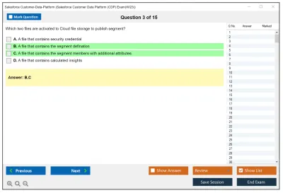 Salesforce Customer-Data-Platform Salesforce Customer Data Platform (CDP) Practice test exam simulator test engine exam Prep practice test questions answers Image 3