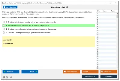 Salesforce Sharing-and-Visibility-Architect Salesforce Certified Sharing and Visibility Architect Practice test exam simulator test engine exam Prep practice test questions answers Image 15