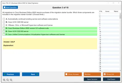 Cisco 700-101 Business Edition 6000 for Sales Engineers Practice test exam simulator test engine exam Prep practice test questions answers Image 3