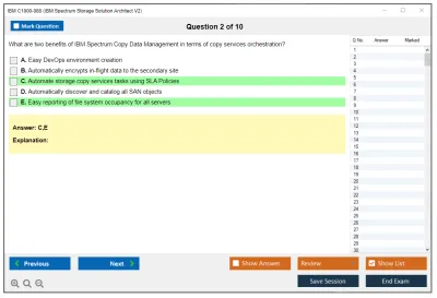 IBM C1000-088 IBM Spectrum Storage Solution Architect V2 Practice test exam simulator test engine exam Prep practice test questions answers Image 2