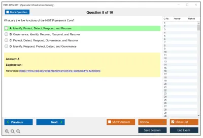 EMC DES-9131 Specialist - Infrastructure Security Exam Practice test exam simulator test engine exam Prep practice test questions answers Image 8