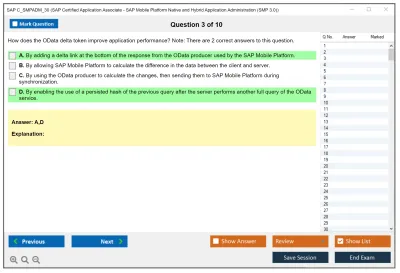 SAP C_SMPADM_30 SAP Certified Associate - SAP Mobile Platform Native and Hybrid Application Administration (SMP 3.0) Practice test exam simulator test engine exam Prep practice test questions answers Image 3