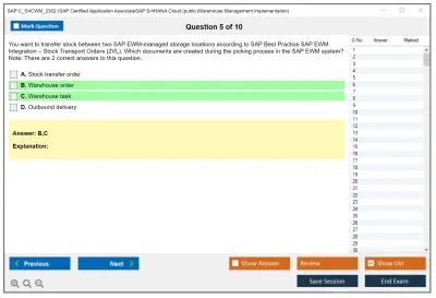 SAP C_S4CWM_2302 SAP Certified Application AssociateSAP S/4HANA Cloud (public)Warehouse Management Implementation Practice test exam simulator test engine exam Prep practice test questions answers Image 5