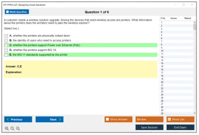 HP HPE6-A47 Designing Aruba Solutions Practice test exam simulator test engine exam Prep practice test questions answers Image 1