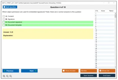 SAP C_THR97_2211 SAP Certified Application AssociateSAP SuccessFactors Onboarding 1H/2022 Practice test exam simulator test engine exam Prep practice test questions answers Image 4