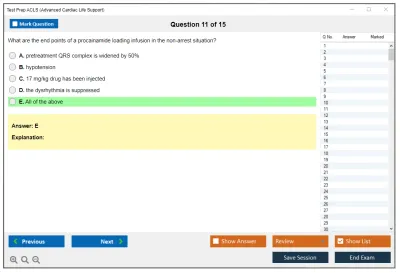 Test Prep ACLS Advanced Cardiac Life Support Practice test exam simulator test engine exam Prep practice test questions answers Image 11