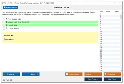 SAP C_HANATEC_17 SAP Certified Technology - SAP HANA 2.0 SPS05 Practice test exam simulator test engine exam Prep practice test questions answers Image 7