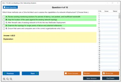 Citrix 1Y0-440 Architecting a Citrix Networking Solution Practice test exam simulator test engine exam Prep practice test questions answers Image 4