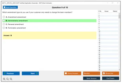 SAP C_ARCON_2005 SAP Certified Application Associate - SAP Ariba Contracts Practice test exam simulator test engine exam Prep practice test questions answers Image 9