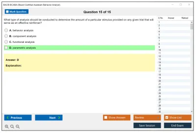 BACB BCABA Board Certified Assistant Behavior Analyst Practice test exam simulator test engine exam Prep practice test questions answers Image 15