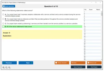 SOA S90.04 Project Delivery & Methodology Practice test exam simulator test engine exam Prep practice test questions answers Image 6