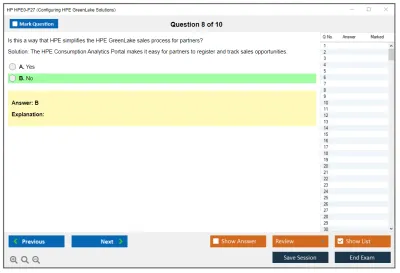 HP HPE0-P27 Configuring HPE GreenLake Solutions Practice test exam simulator test engine exam Prep practice test questions answers Image 8