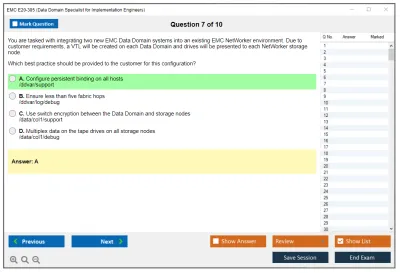 EMC E20-385 Data Domain Specialist for Implementation Engineers Practice test exam simulator test engine exam Prep practice test questions answers Image 7
