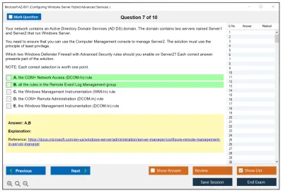 Microsoft AZ-801 Configuring Windows Server Hybrid Advanced Services Practice test exam simulator test engine exam Prep practice test questions answers Image 7